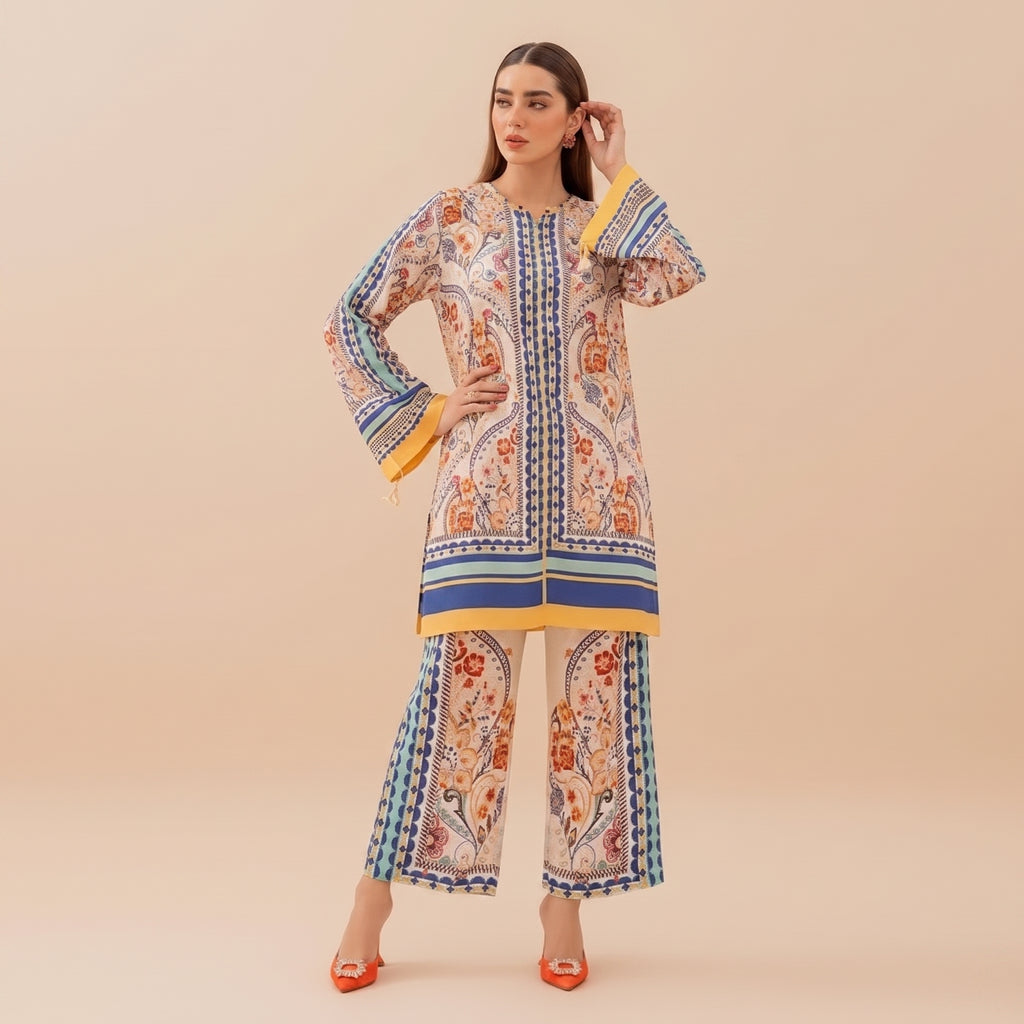 2 Piece Unstitched Suit - Floral Paisley Print – Careeb