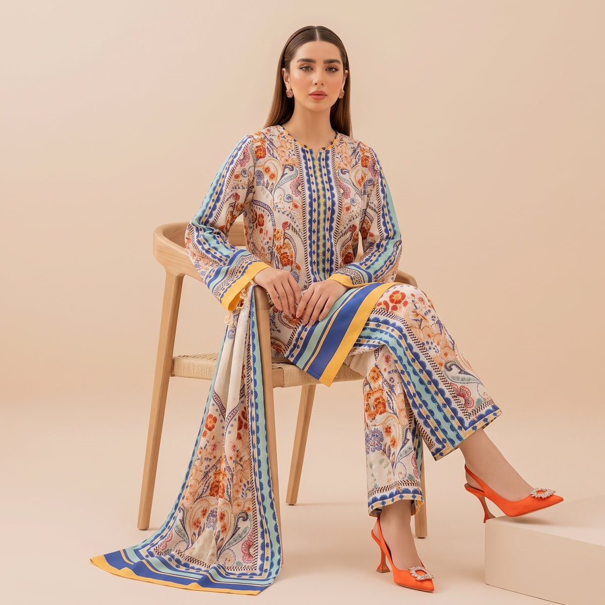 2 Piece Unstitched Suit - Floral Paisley Print – Careeb