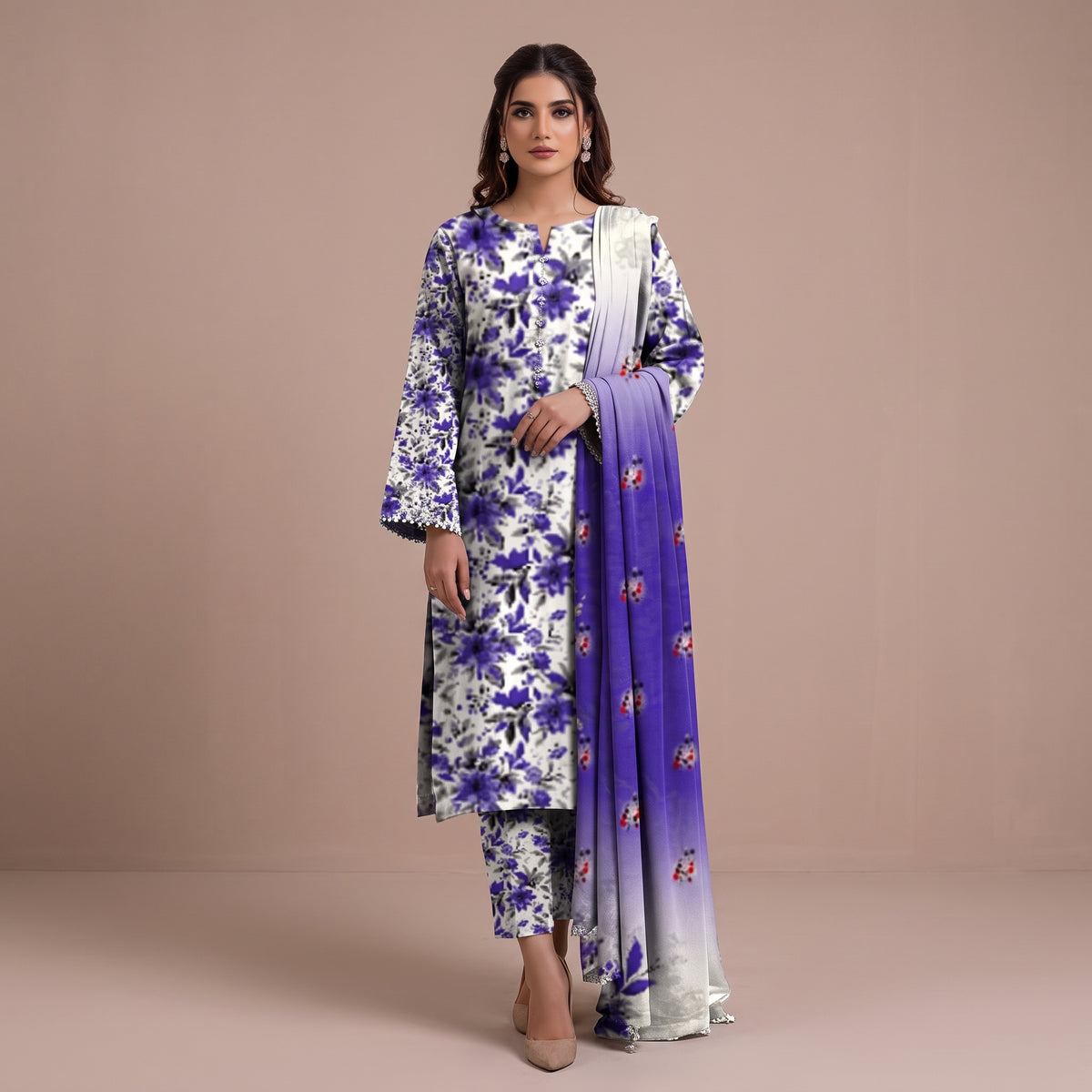 Lavender Bloom - 3 Piece Unstitched Suit – Careeb