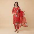 Red Polka Dot 3-Piece Suit - Front Pose