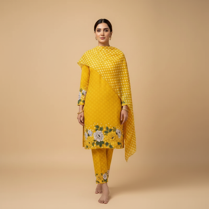 Mustard Yellow Suit - Front Pose