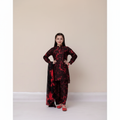 Black Red Abstract Suit - Front Pose