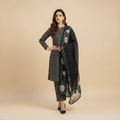Black Polka Dot Suit - Front Pose