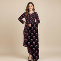 Black Pink Floral Lawn 3-Piece Suit - Original Photo