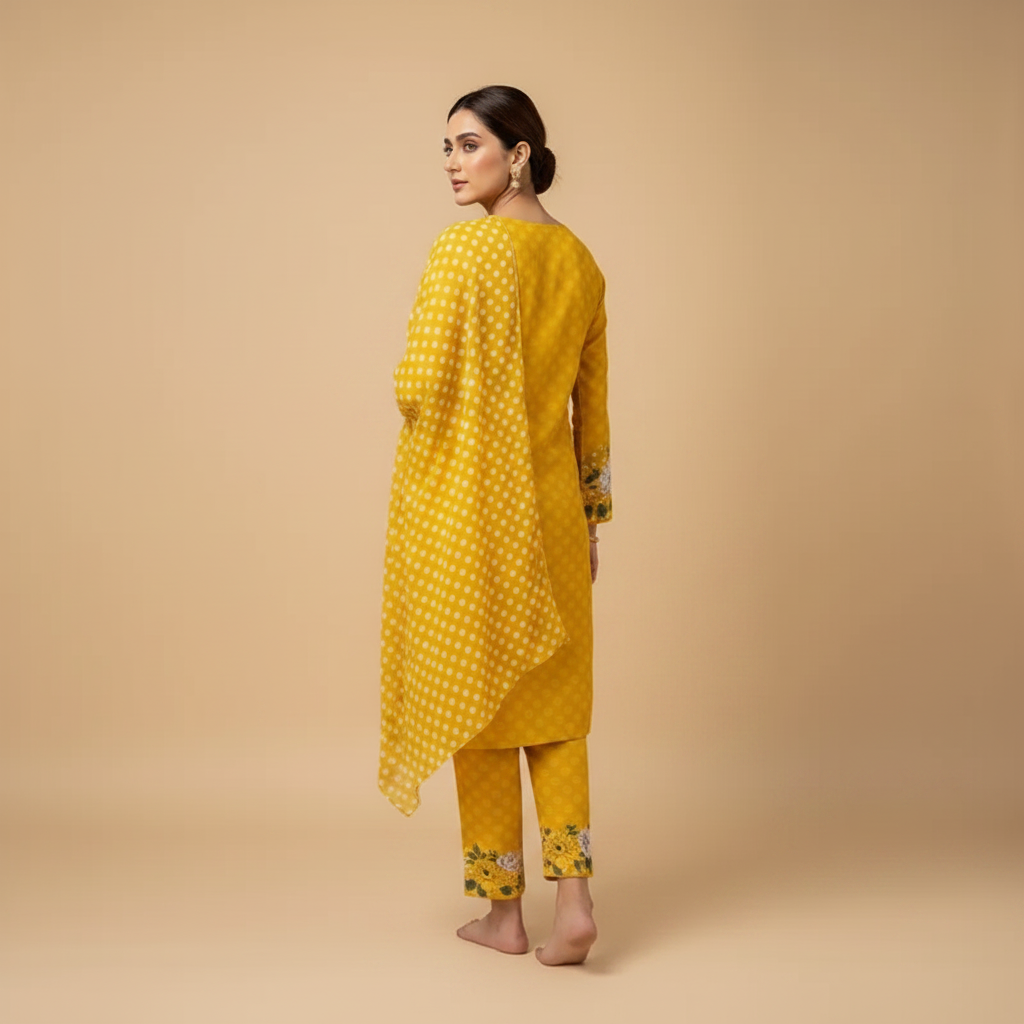 Mustard Yellow Suit - Side Profile