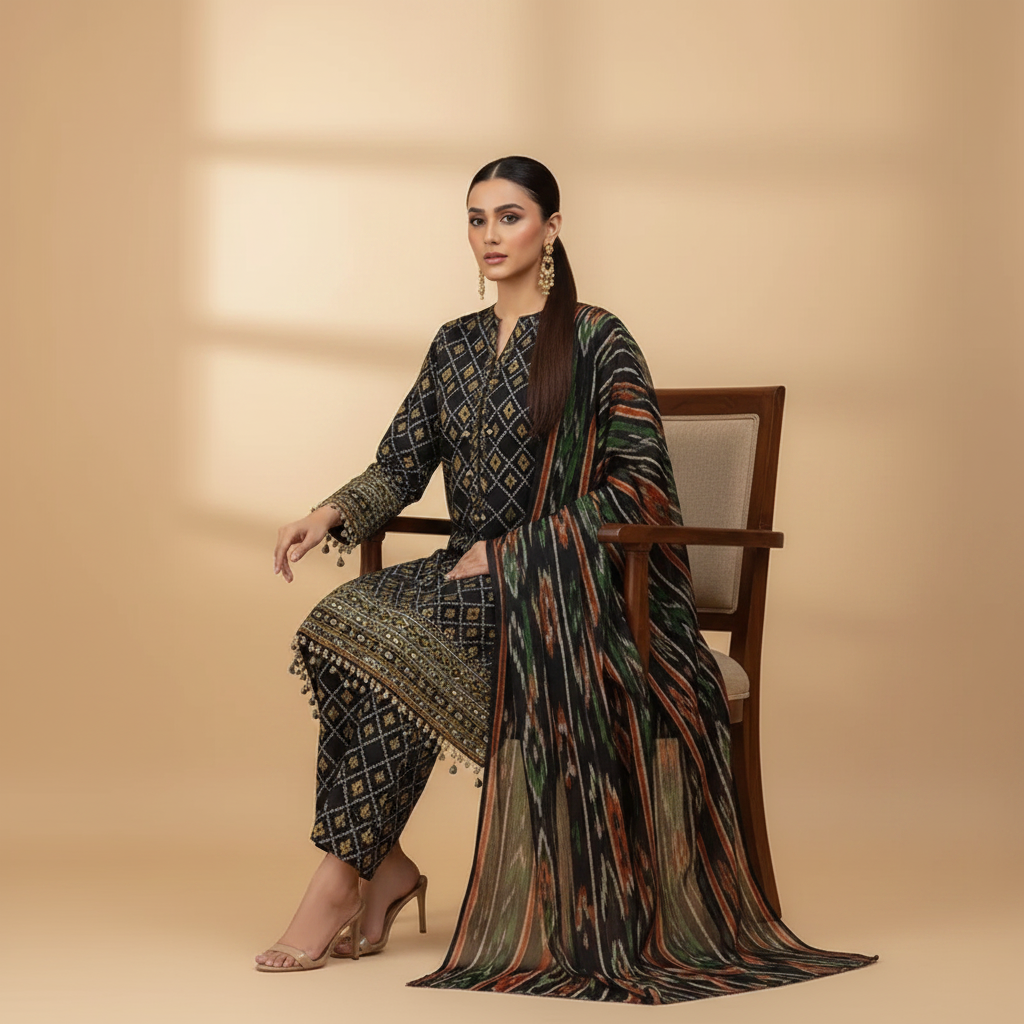 Black Diamond Suit - Sitting Pose