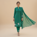 Teal Green Suit - Front Pose