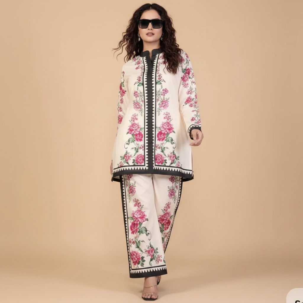 Floral Bloom Co-Ord Set - Walking Pose