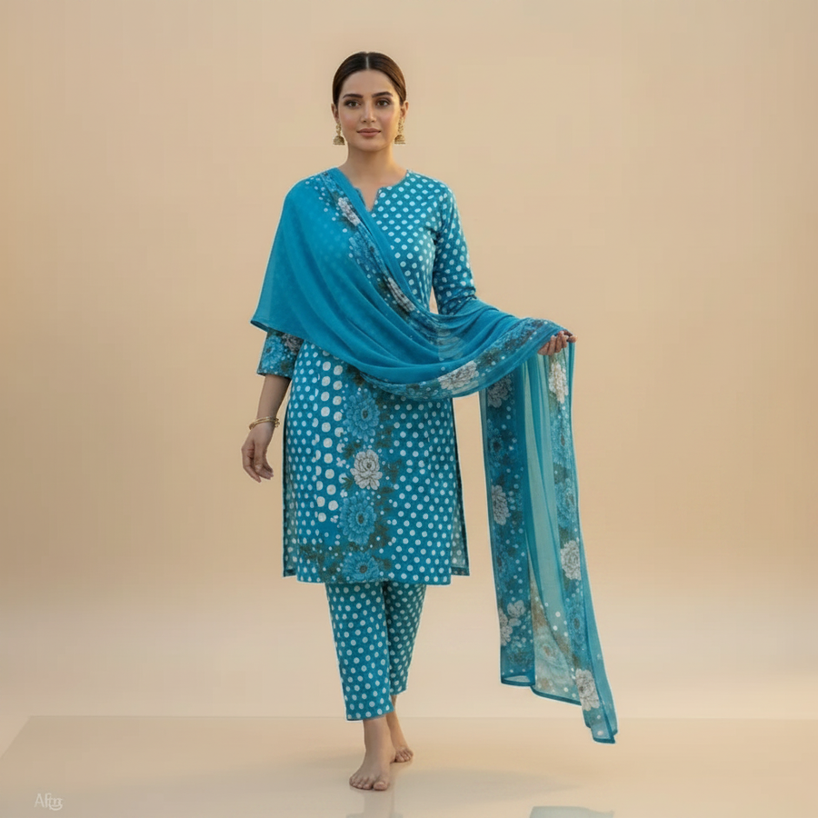 Sky Blue Suit - Front Pose